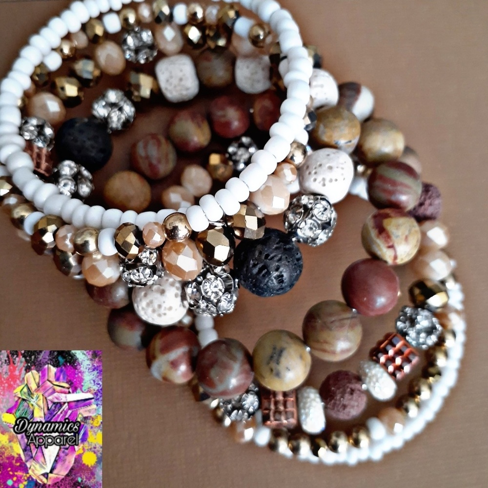Dynamics 8 Layer Beaded Memory Wire Bracelet